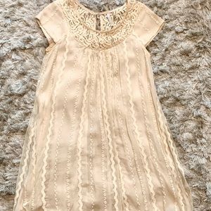 Cream Baby Doll Bohemian Bizz Dress 100% Silk